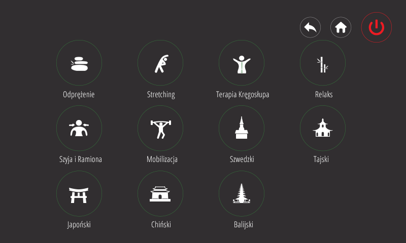 Programy masujące w fotelu PW 570
